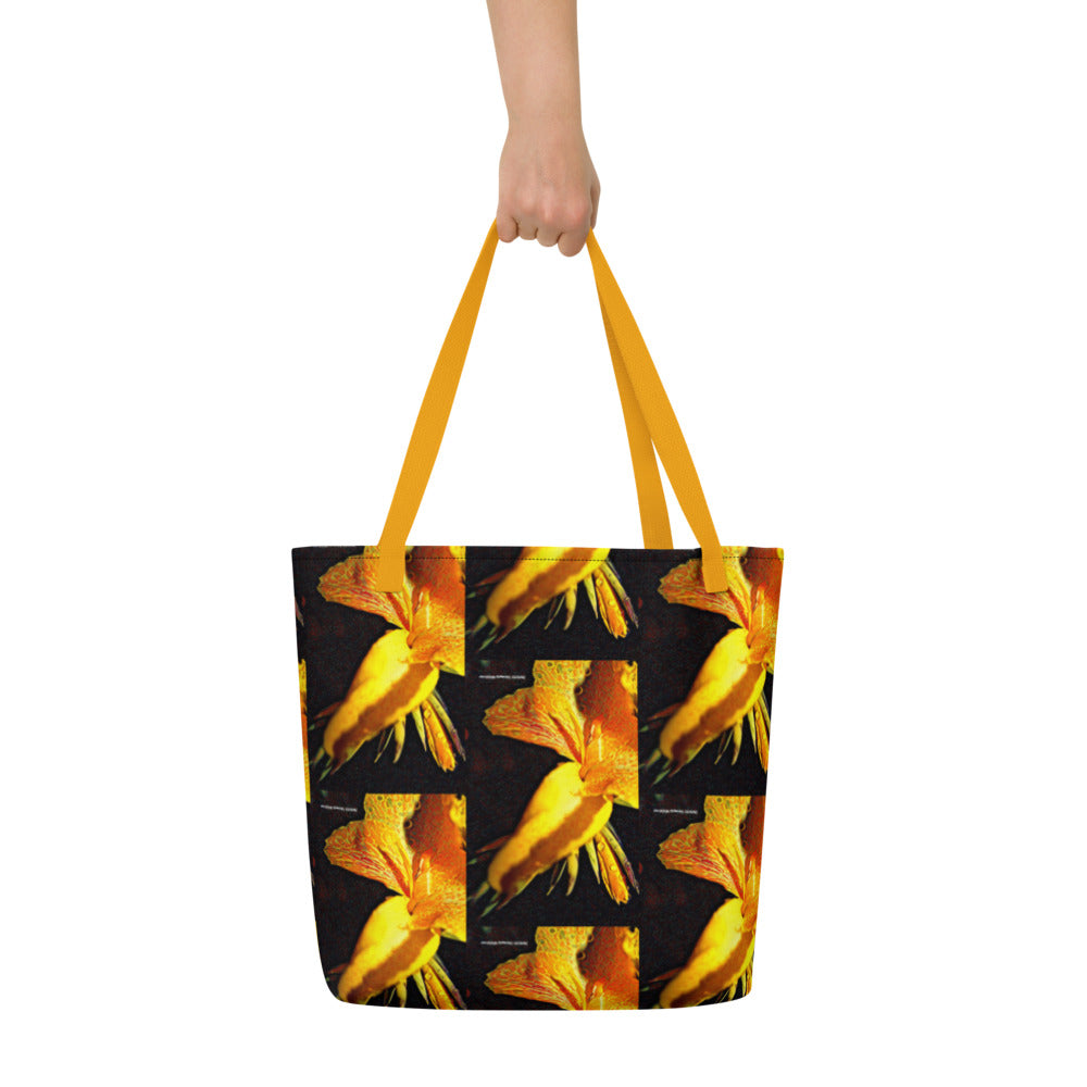 Yellow Floral Beach Bag