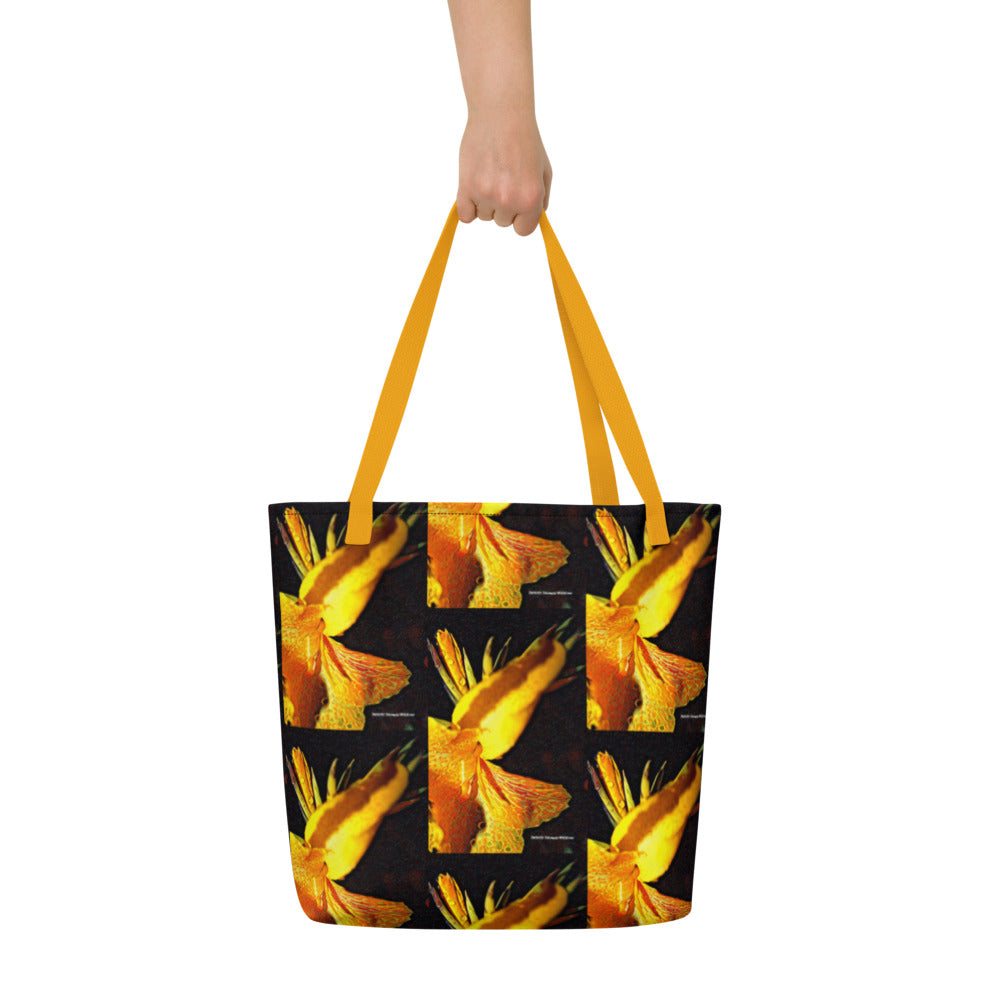 Yellow Floral Beach Bag