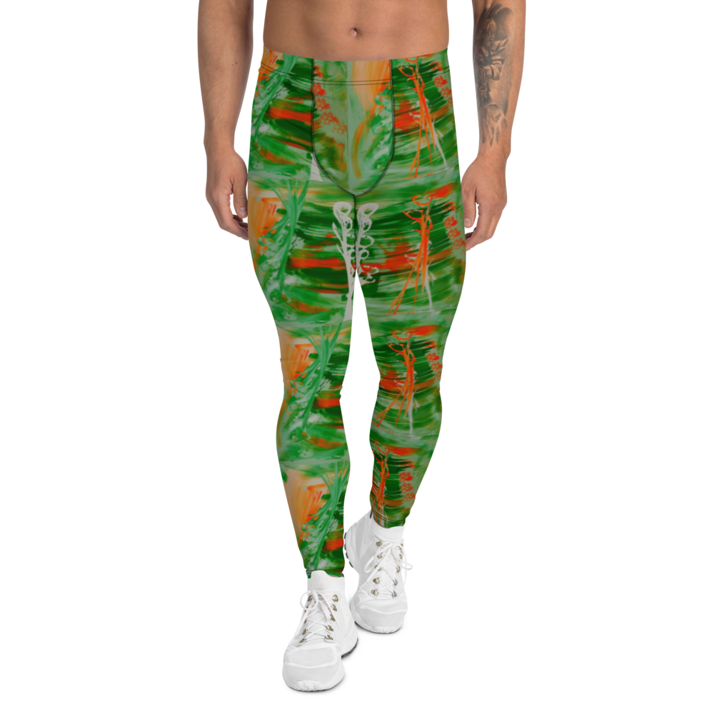 "Orange/ Green" Men's Leggings