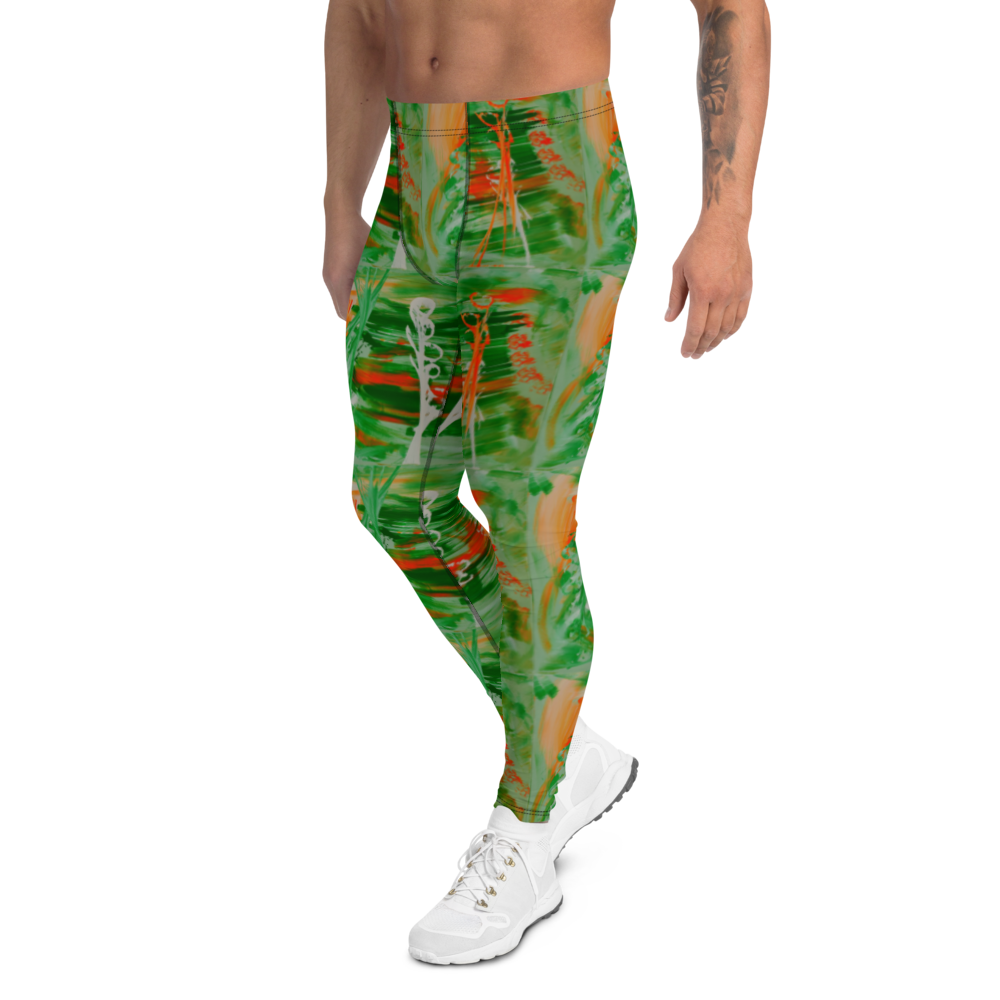 "Orange/ Green" Men's Leggings