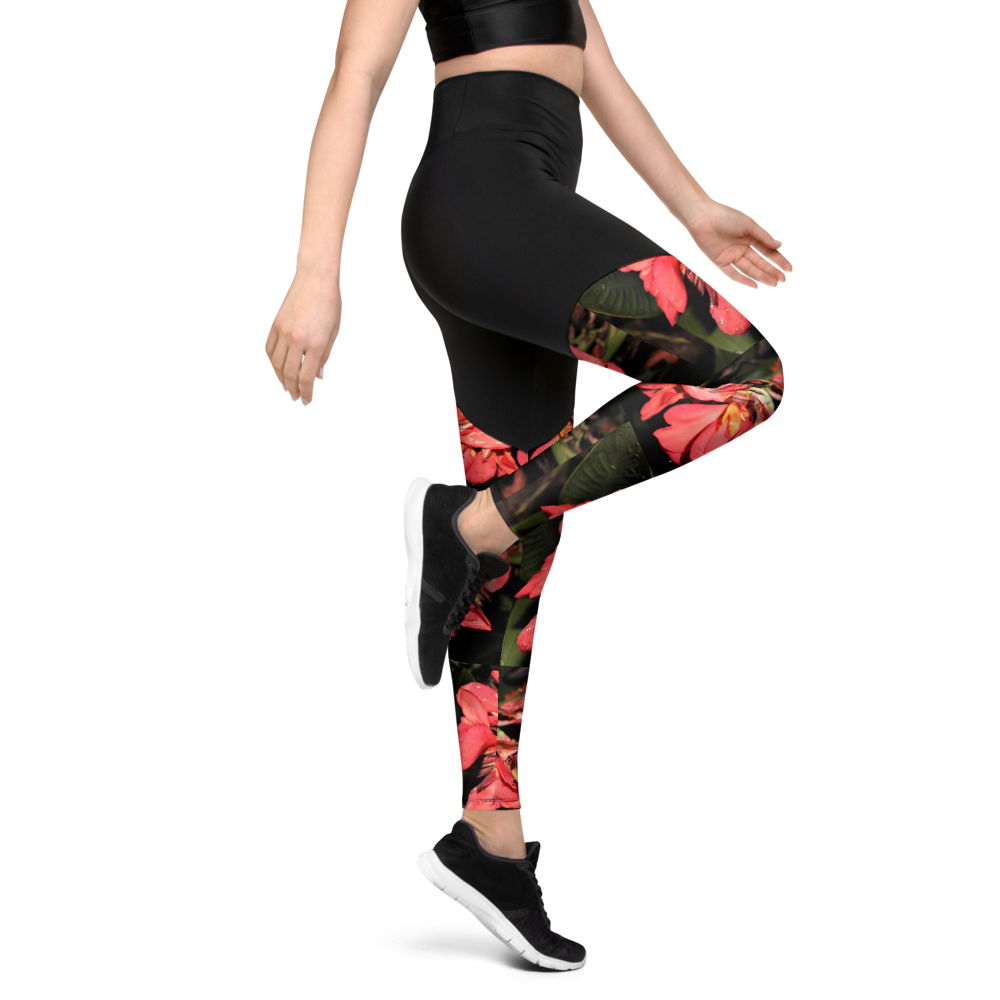 'Pink Flower' Sports Leggings