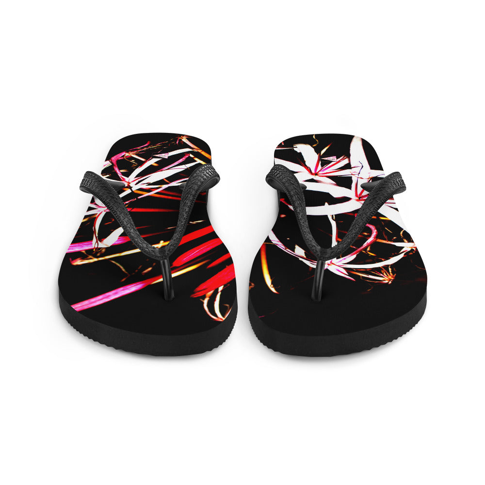 "Burgundy Floral" Flip-Flops