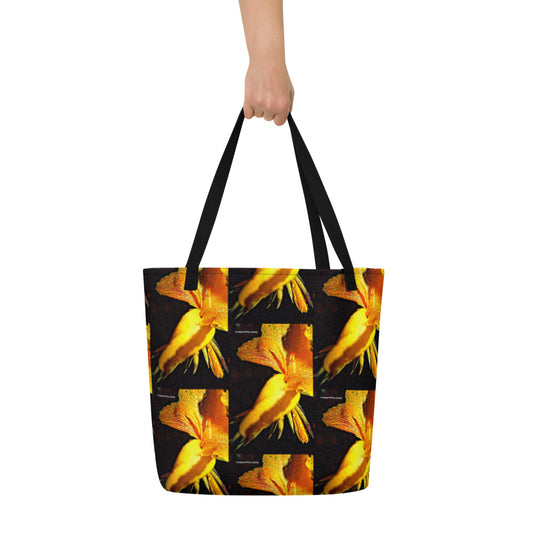 Yellow Floral Beach Bag