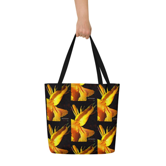 Yellow Floral Beach Bag