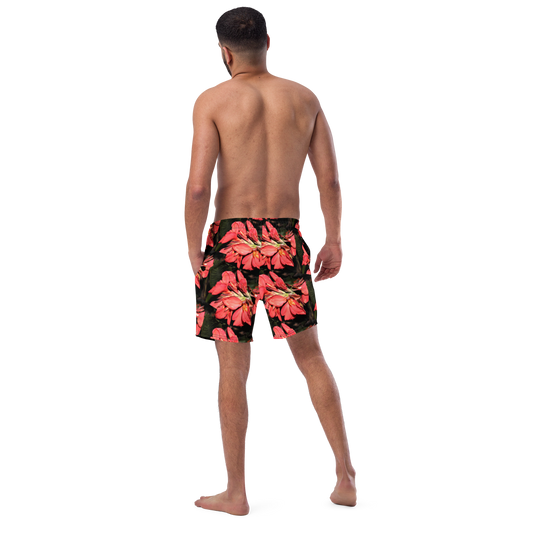 "Pink Flower" Men's swim trunks