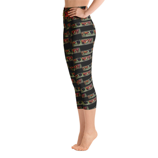 "Bovine Convention"  yoga capri Leggings